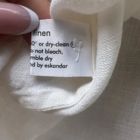 Eskandar Women's Linen White Sleeveless Top